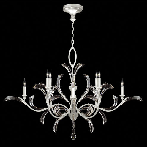 Beveled Arcs 8 Light 57 inch Silver Chandelier Ceiling Light in Silver Leaf