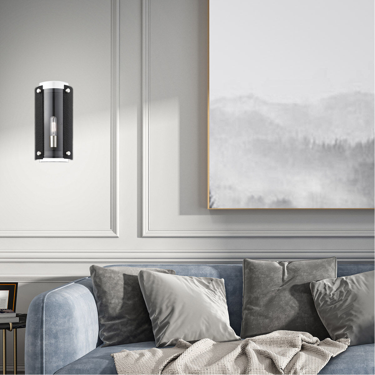 Barcelona 1 Light 6 inch Black with Brushed Nickel Accents ADA Sconce Wall Light