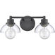 Julian 2 Light 16 inch Matte Black Vanity Light Wall Light