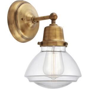 Aditi Olean 1 Light 7 inch Brushed Brass Sconce Wall Light in Clear Glass