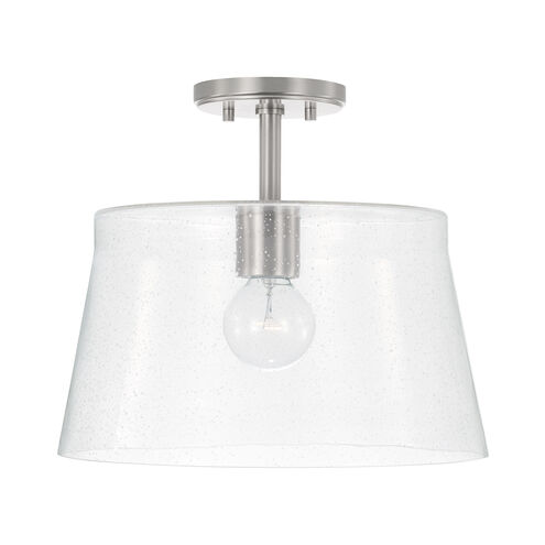 Baker 1 Light 14.25 inch Brushed Nickel Pendant Ceiling Light, Convertible Dual Mount