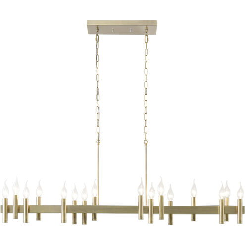 Collette 16 Light 48 inch Antique Brass Linear Pendant Ceiling Light in Brushed Brass