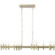 Collette 16 Light 48 inch Antique Brass Linear Pendant Ceiling Light in Brushed Brass