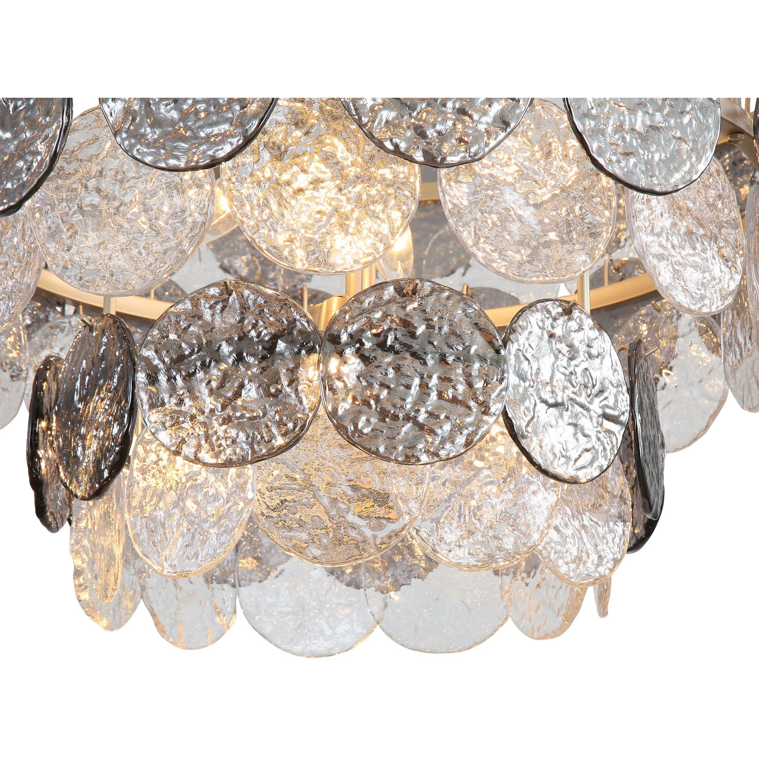 Yep Cascada Pendant Ceiling Light in Smoke Plated Glass, 3 Tier