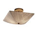 Porcelina 2 Light 14 inch Dark Bronze Semi-Flush Bowl Ceiling Light in Banana Leaf, Incandescent