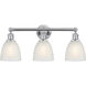Castile 3 Light 24 inch Polished Chrome Bath Vanity Light Wall Light in White Glass