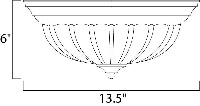 Essentials - 583x 2 Light 13.5 inch White Flush Mount Ceiling Light