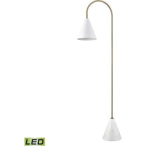 Tully 69 inch 9.00 watt Matte White with Aged Brass Floor Lamp Portable Light