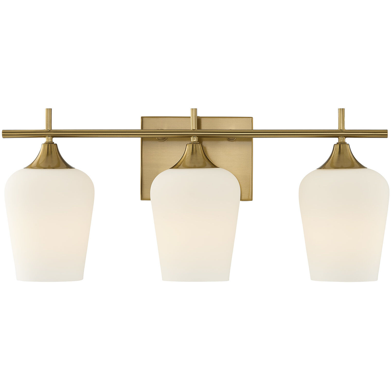 Octave 3 Light 21 inch Warm Brass Bathroom Vanity Light Wall Light, Essentials