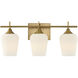 Octave 3 Light 21 inch Warm Brass Bathroom Vanity Light Wall Light, Essentials