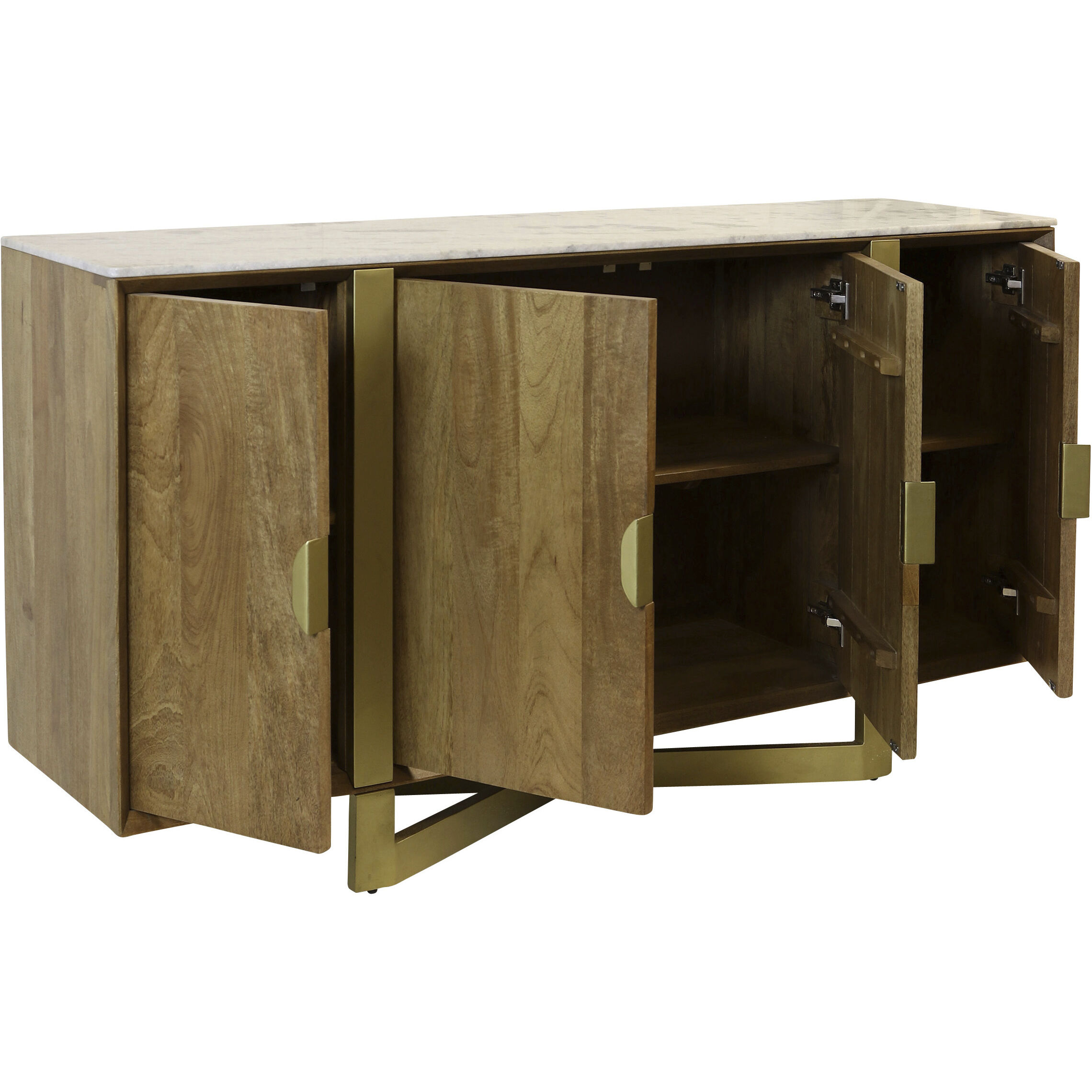 Astoria 68 X 17 inch Light Tobacco and Brass and White Sideboard