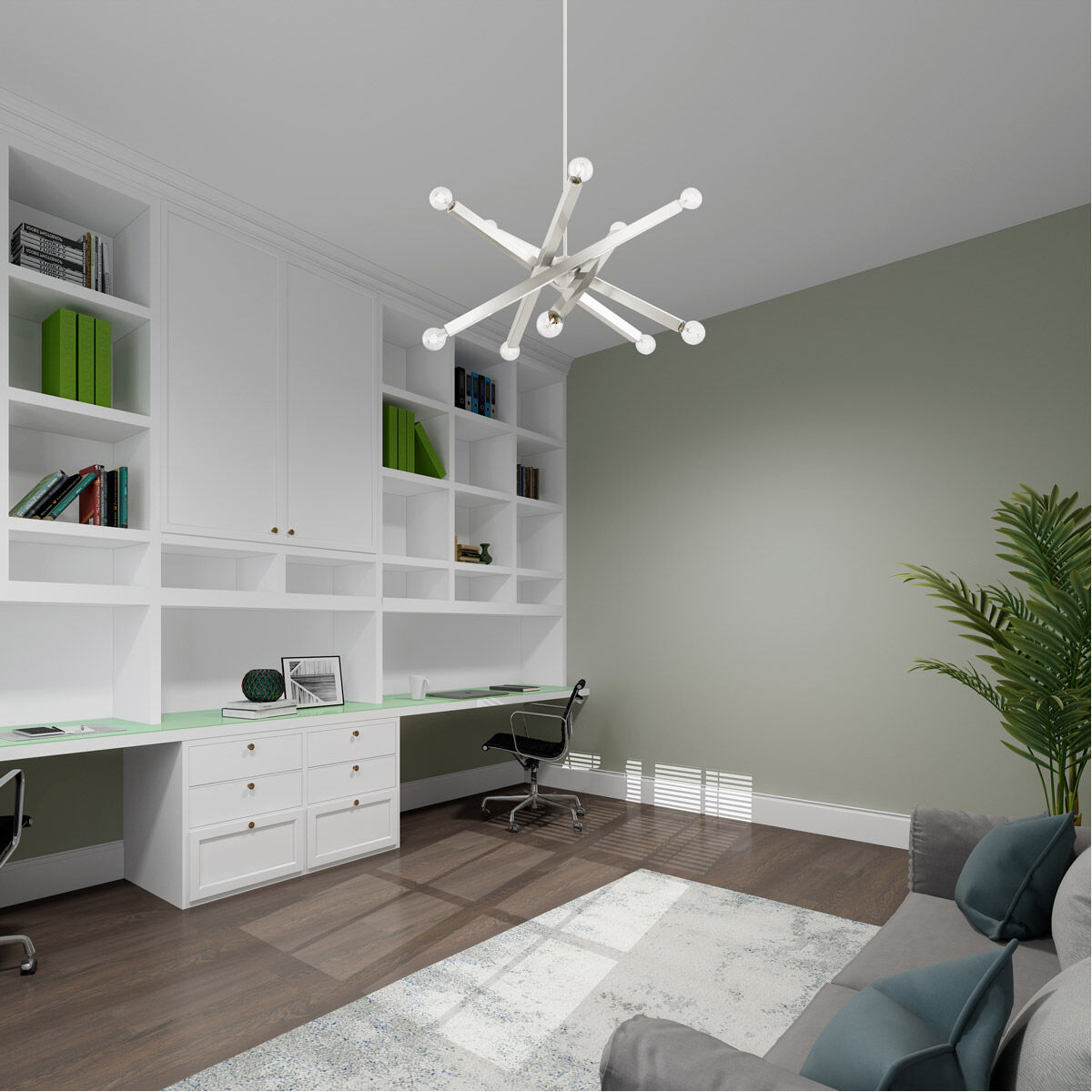 Solna 10 Light 34 inch Brushed Nickel Chandelier Ceiling Light