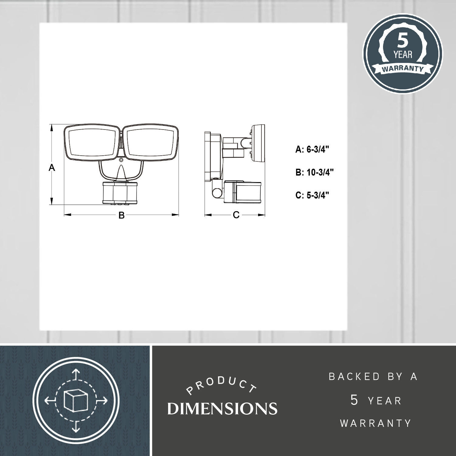 Outdoor Security LED 6.75 inch White Outdoor Security