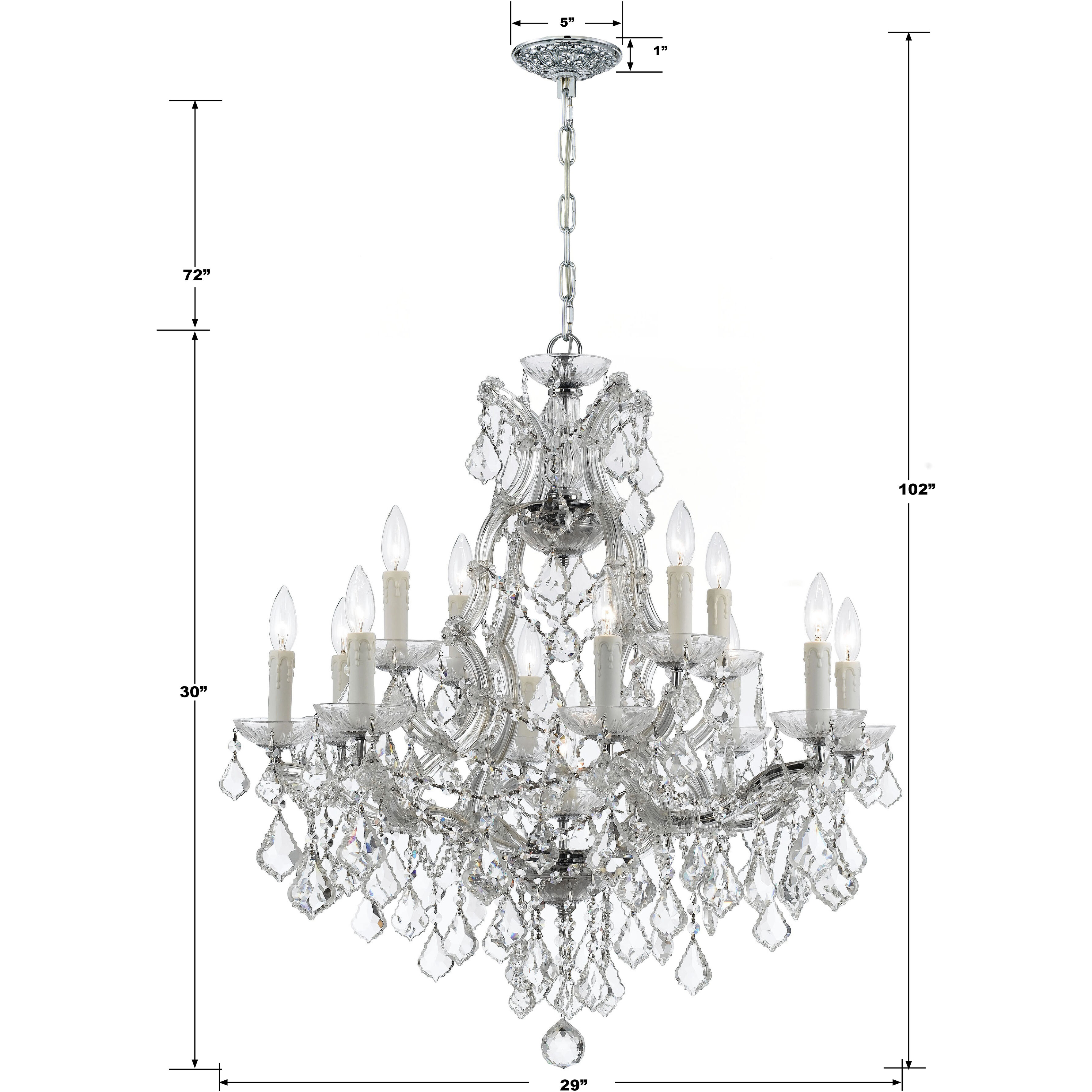 Maria Theresa 13 Light 28 inch Polished Chrome Chandelier Ceiling Light in Clear Hand Cut