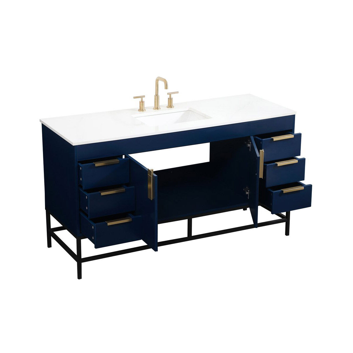 Eugene 60 X 22 X 34 inch Blue Vanity Sink Set