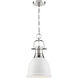Watson 1 Light 10 inch Polished Nickel and White Pendant Ceiling Light
