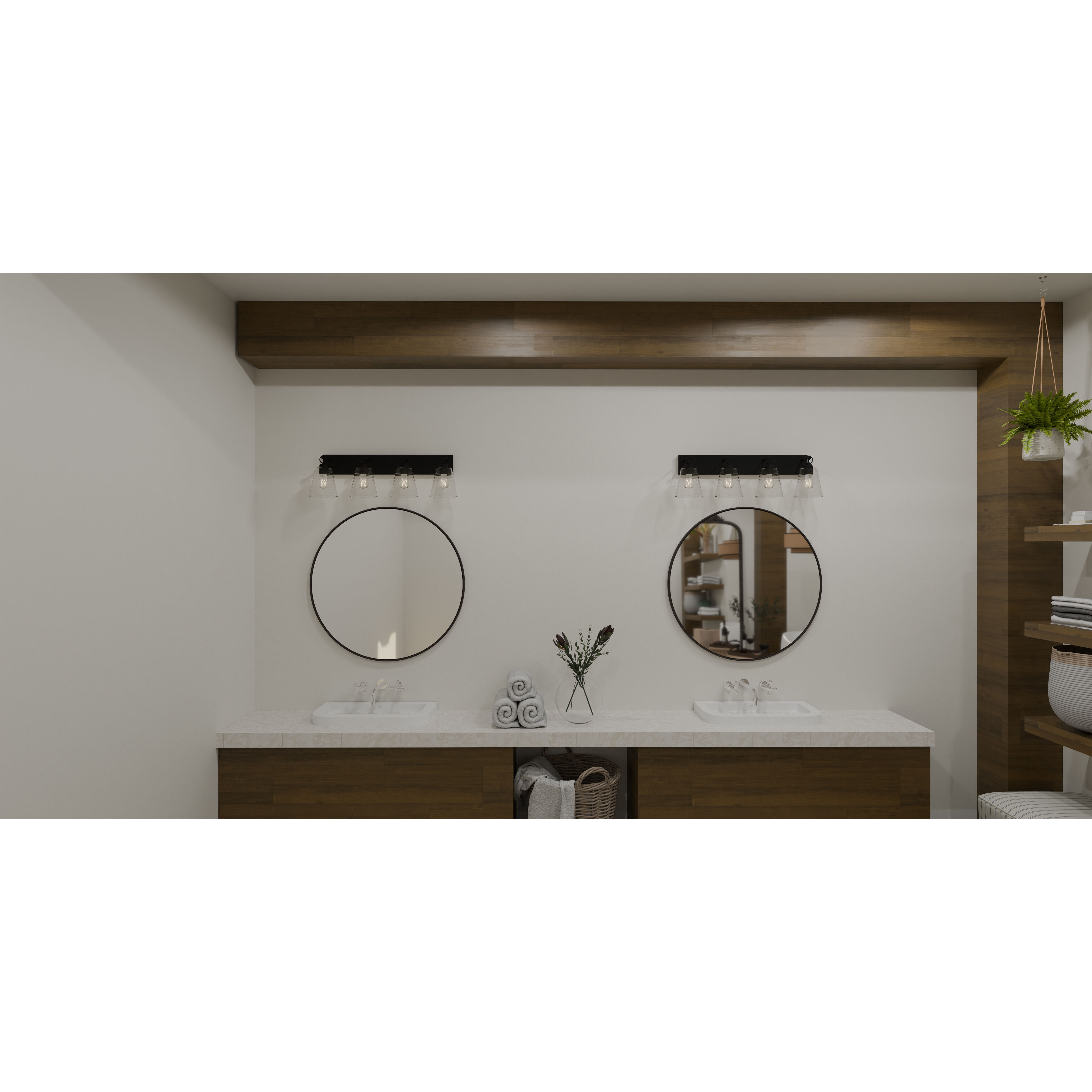 Dacosta 4 Light 33 inch Earth Black Bath Light Wall Light, Extra Large