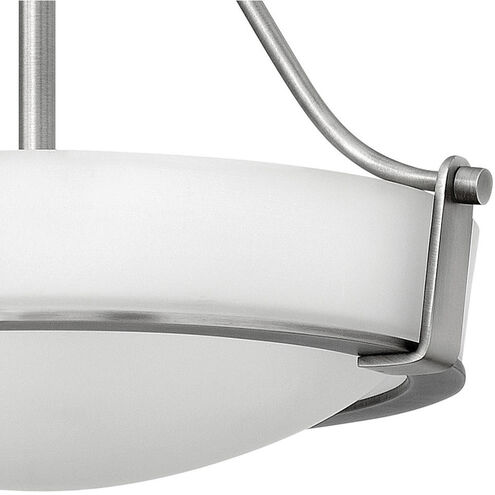 Hathaway 3 Light 16 inch Antique Nickel Indoor Semi-Flush Mount Ceiling Light in Etched White