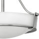 Hathaway 3 Light 16 inch Antique Nickel Indoor Semi-Flush Mount Ceiling Light in Etched White