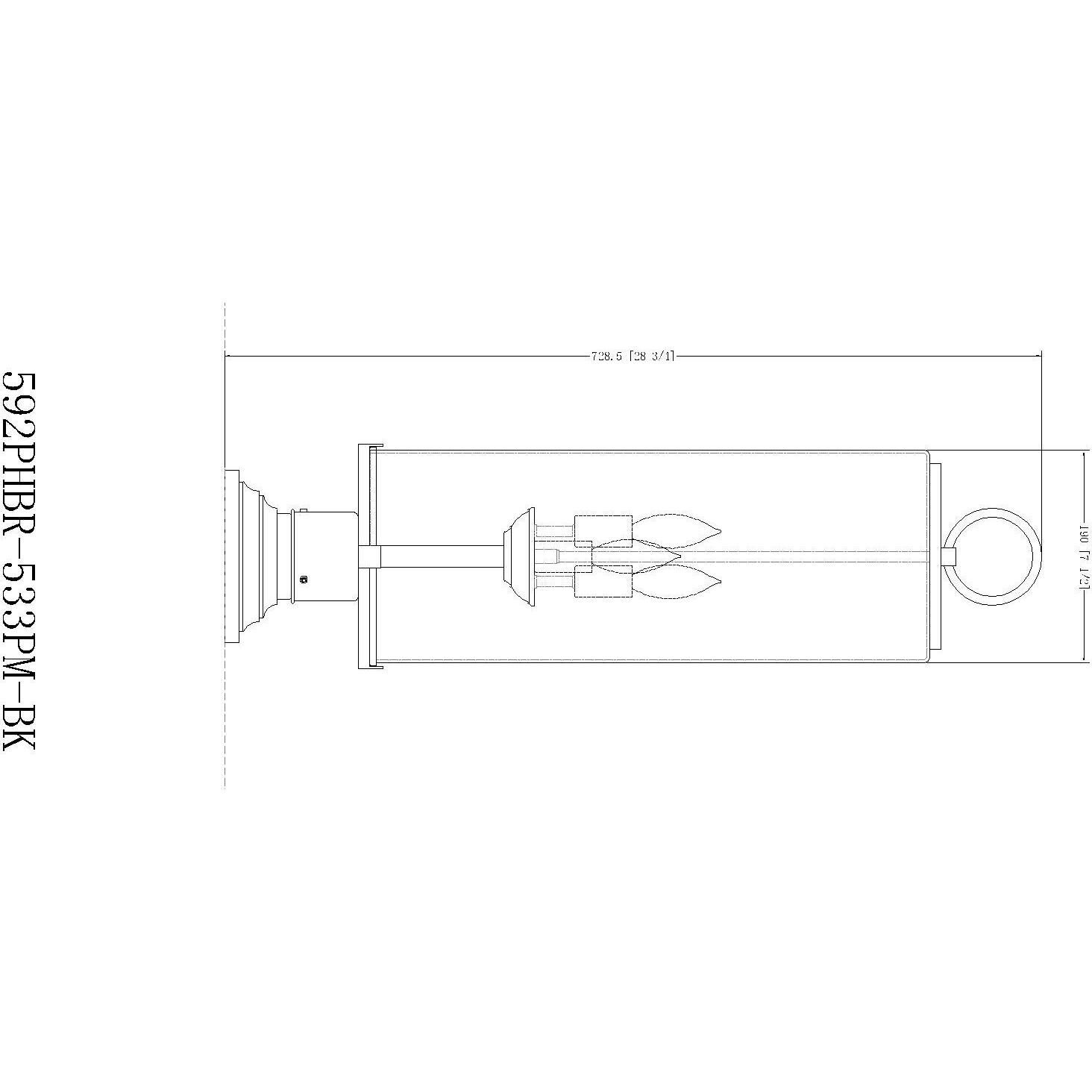 Sana 3 Light 28.5 inch Black Outdoor Pier Mounted Fixture