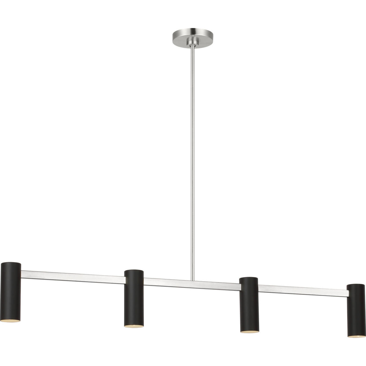 Zentro 4 Light 48 inch Brushed Nickel Linear Chandelier Ceiling Light in Standard