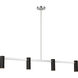 Zentro 4 Light 48 inch Brushed Nickel Linear Chandelier Ceiling Light in Standard
