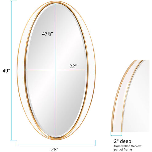 Rania 49 X 28 inch White and Gold Wall Mirror