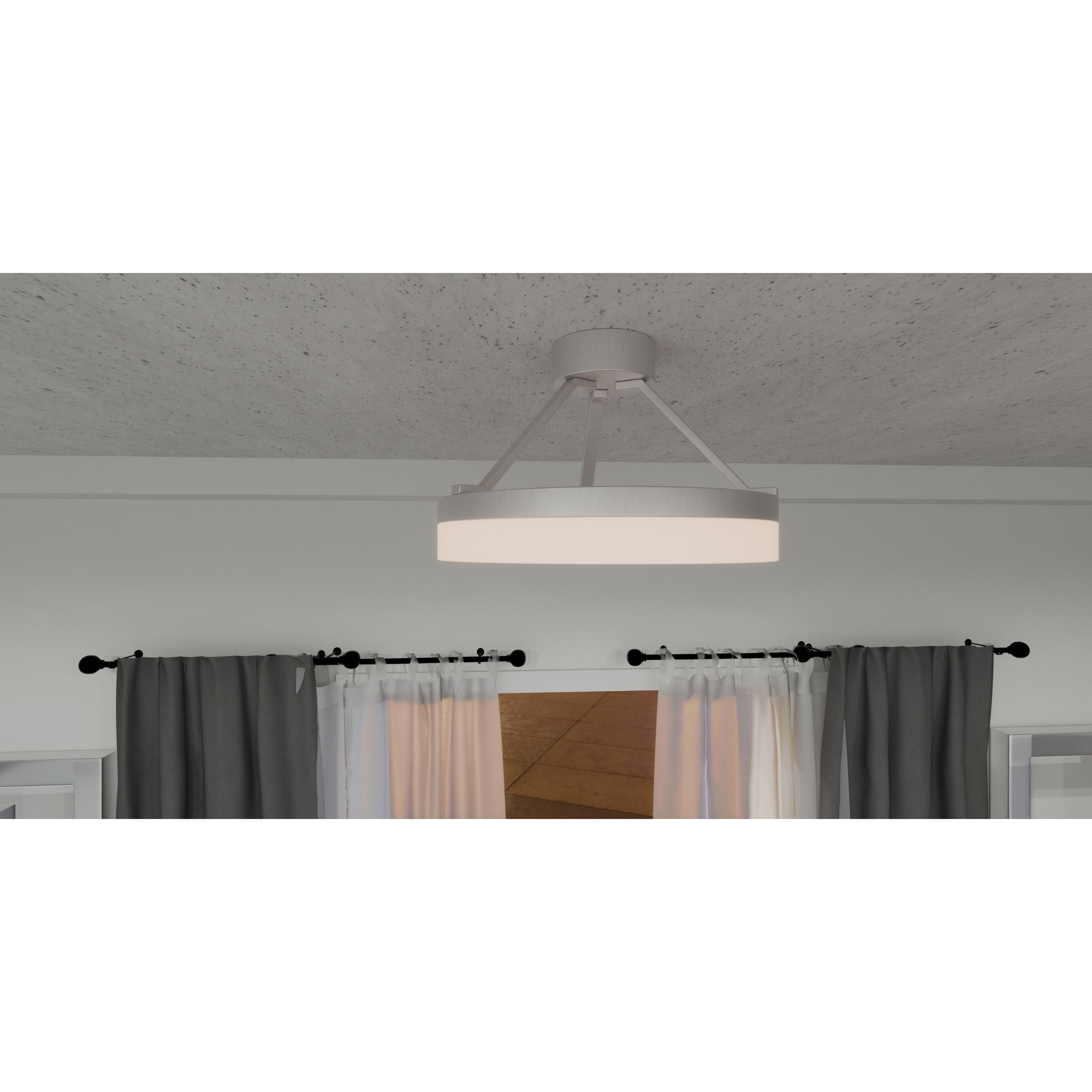 Cohen 15.75 inch Brushed Nickel Semi-Flush Mount Ceiling Light