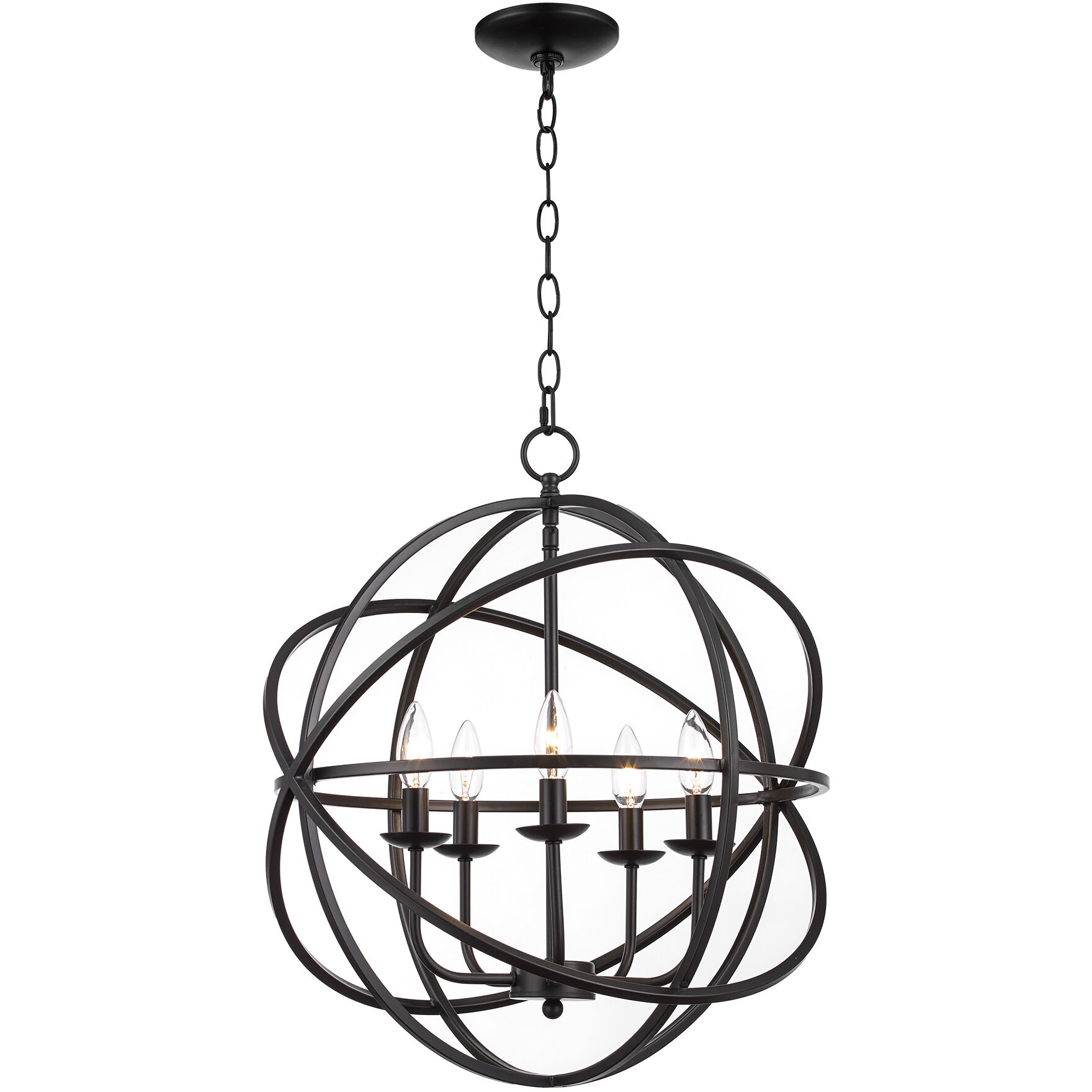 Apollo 5 Light 20 inch Rubbed Oil Bronze Pendant Ceiling Light