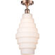 Ballston Cascade LED 8.25 inch Antique Copper Semi-Flush Mount Ceiling Light in White