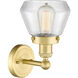 Fulton 1 Light 6.5 inch Satin Gold Sconce Wall Light in Clear Glass