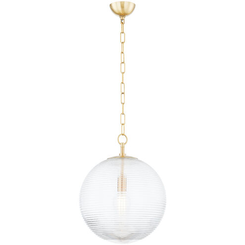 Sara 1 Light 15 inch Aged Brass Pendant Ceiling Light