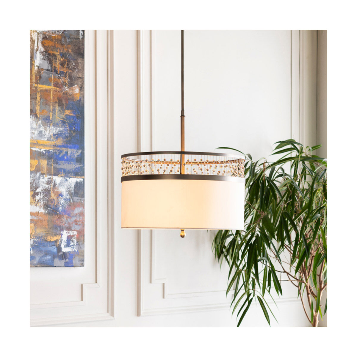 Bijou 3 Light 19 inch White Pendant Ceiling Light