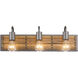 Ella Jane 3 Light 21 inch New Bronze and Honey Wood Bath Vanity Light Wall Light