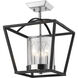 Mercer 11.75 inch 60.00 watt Matte Black/Chrome Chandelier Ceiling Light, Convertible