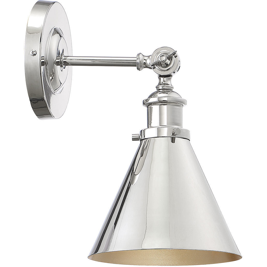 Glenn 9 inch 60.00 watt Polished Nickel Adjustable Wall Sconce Wall Light, Essentials