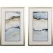 Abstract Blue and Metallic and Gray Framed Art, Propac