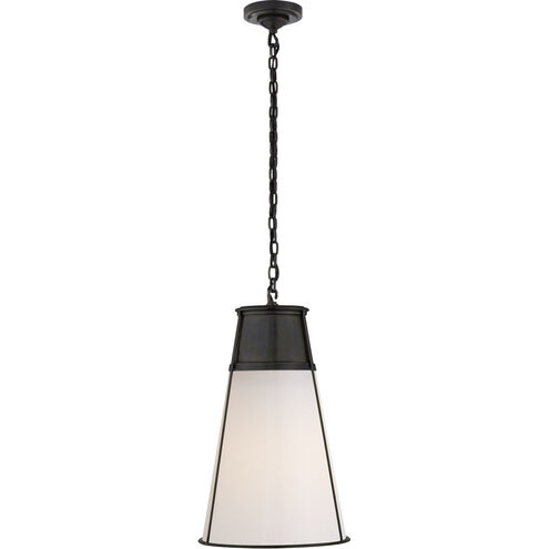 Thomas O'Brien Robinson 1 Light 11.75 inch Bronze Pendant Ceiling Light in White Glass, Large