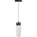Kanister LED 4.63 inch Powder Coated Black Mini-Pendant Ceiling Light in Black White Glass, dweLED