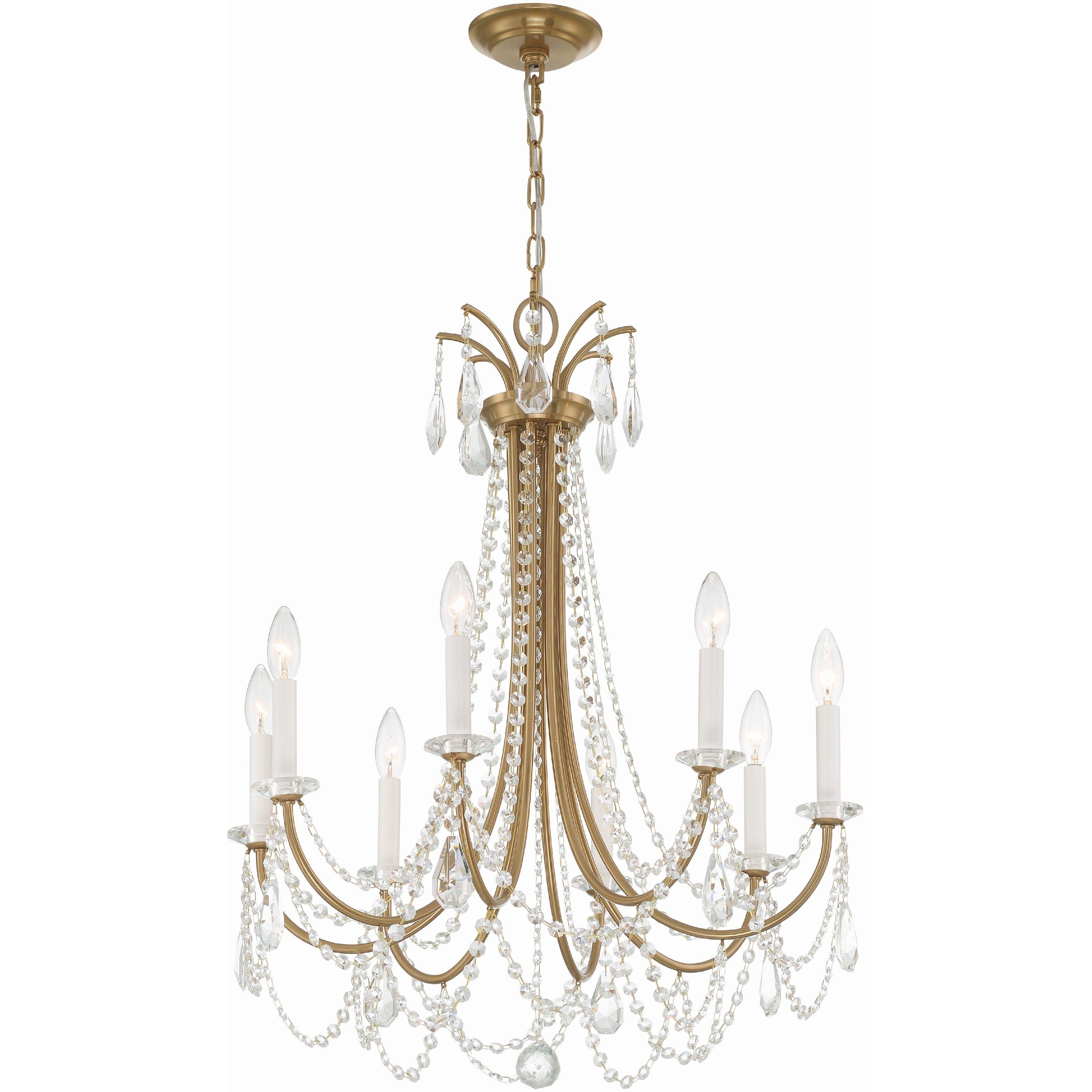 Karrington 8 Light 26 inch Aged Brass Chandelier Ceiling Light