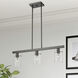 Munich 3 Light 30 inch Black Chrome Linear Chandelier Ceiling Light