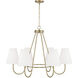 Julia 6 Light 36 inch Matte Brass Chandelier Ceiling Light