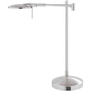 Dessau Turbo Swing 22 inch 10 watt Satin Nickel Desk Lamp Portable Light, with USB Port