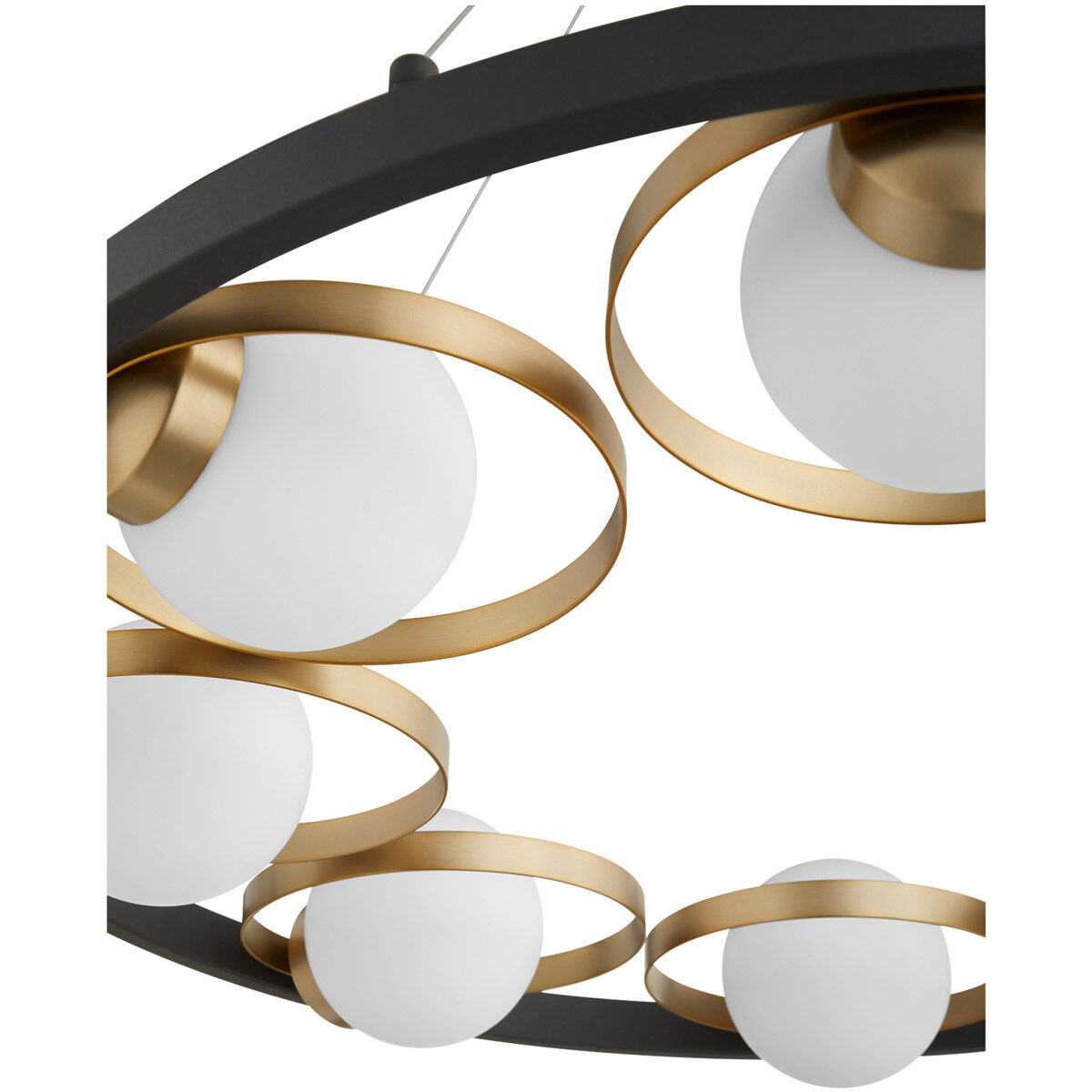 Nimbus 8 Light 32 inch Noir with Aged Brass Chandelier Ceiling Light