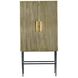 Scalloped Antique Brass Cabinet, 2-Door Tall