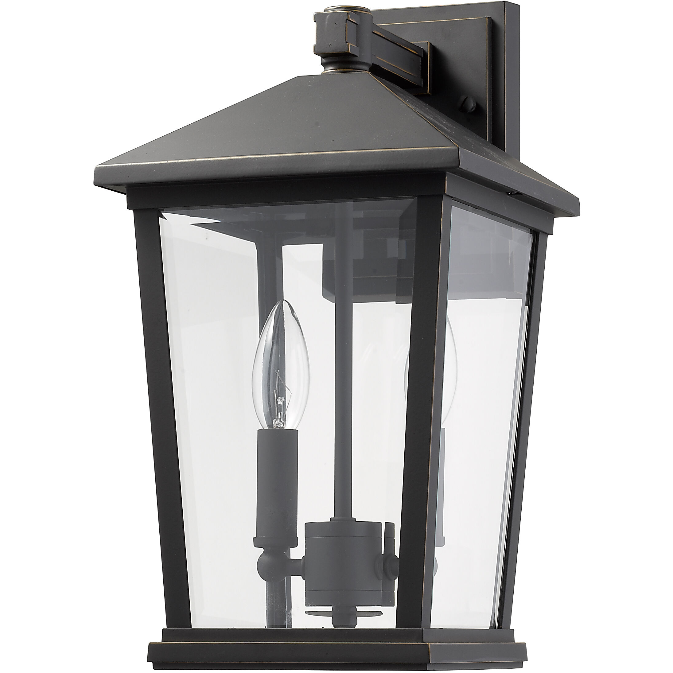 Beacon 2 Light 15 inch Oil Rubbed Bronze Outdoor Wall Light