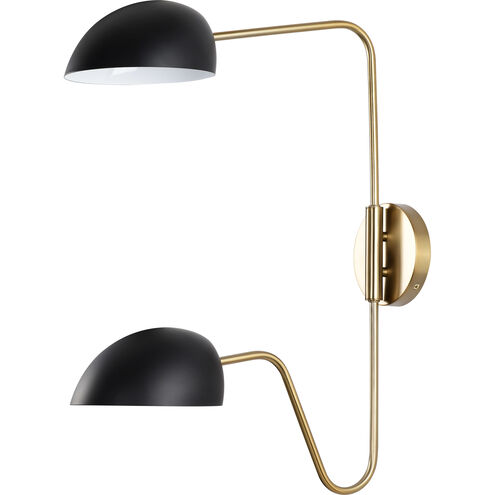 Trilby 1 Light 37 inch Matte Black/Burnished Brass Bathroom Vanity Lights Wall Light