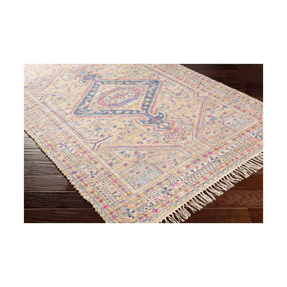 Coventry 90 X 60 inch Khaki/Saffron/Violet/Aqua/White Rugs