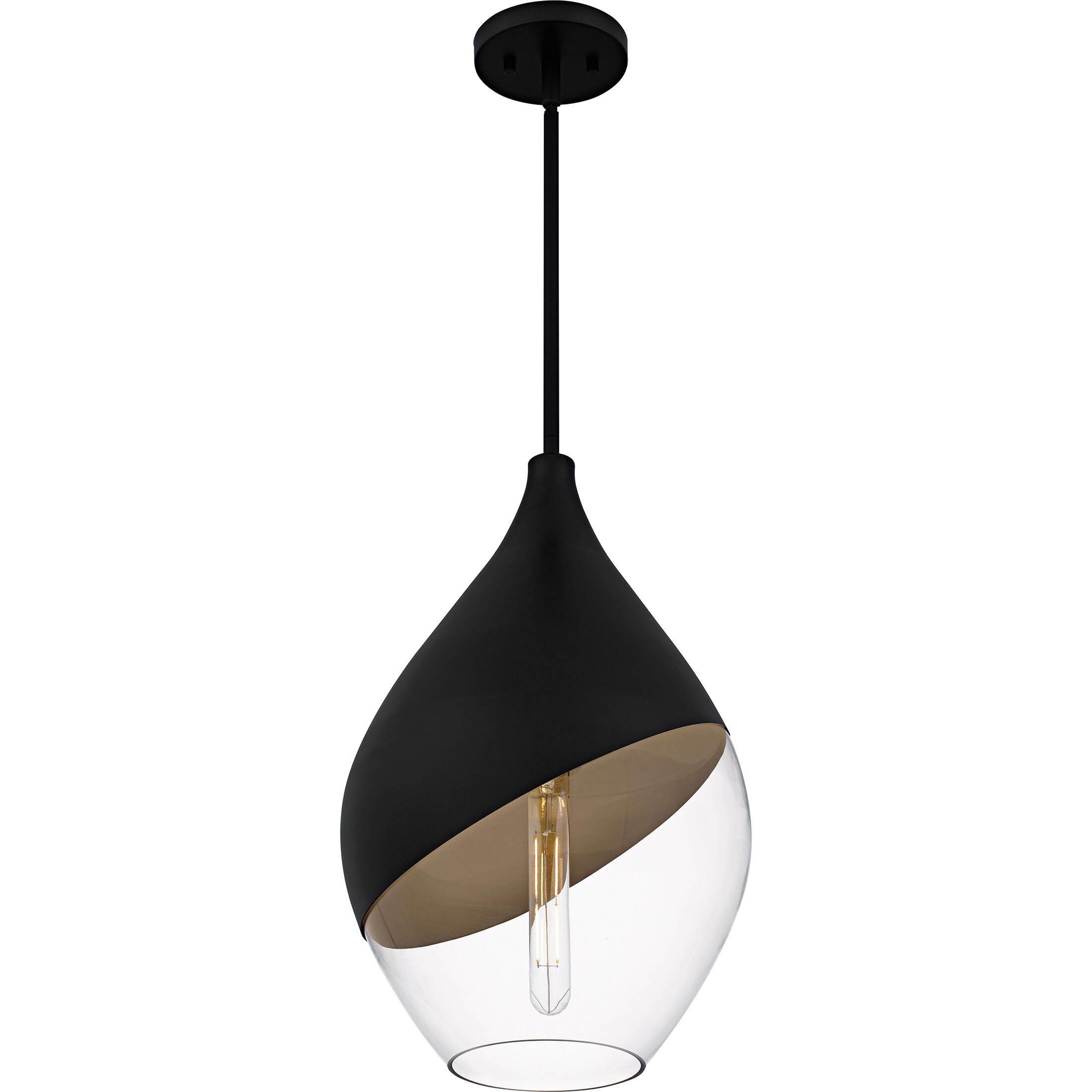 Drover 1 Light 12 inch Matte Black Pendant Ceiling Light