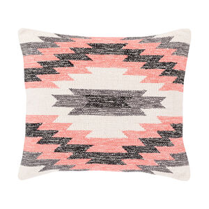 Exeter 18 X 18 inch Bright Pink/Ivory/Black/Charcoal Pillow Cover